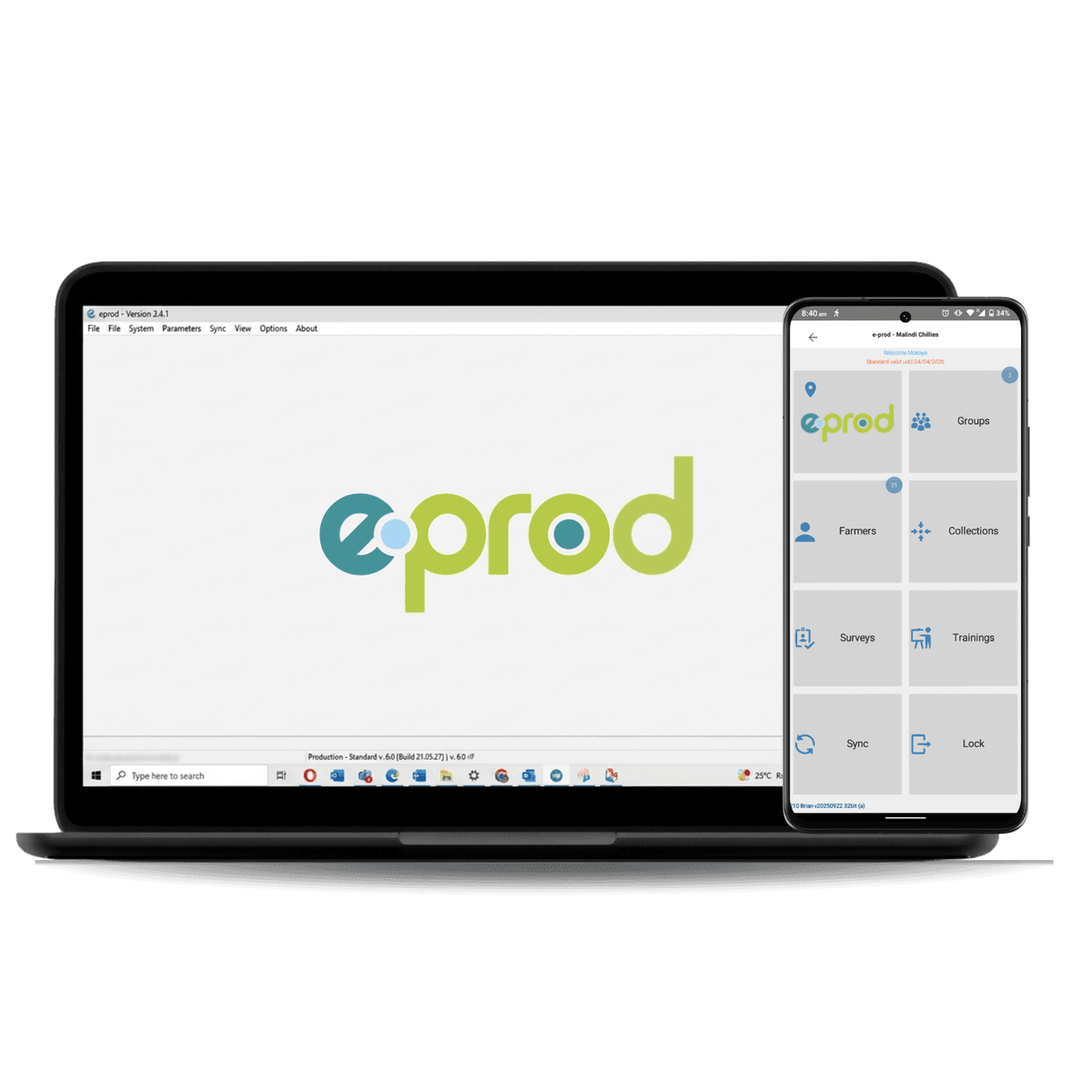 eProd platform on desktop and mobile
